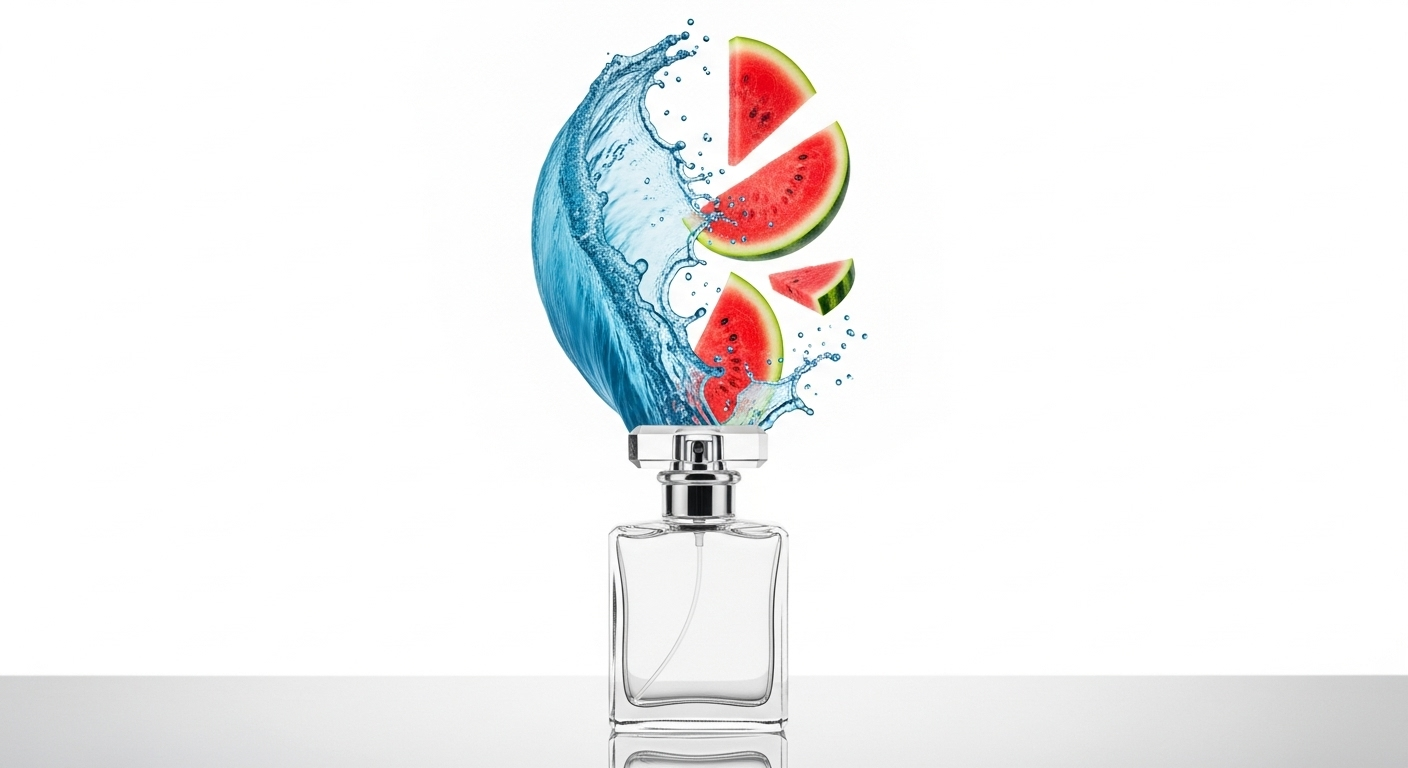 Perfume with wave and watermelon